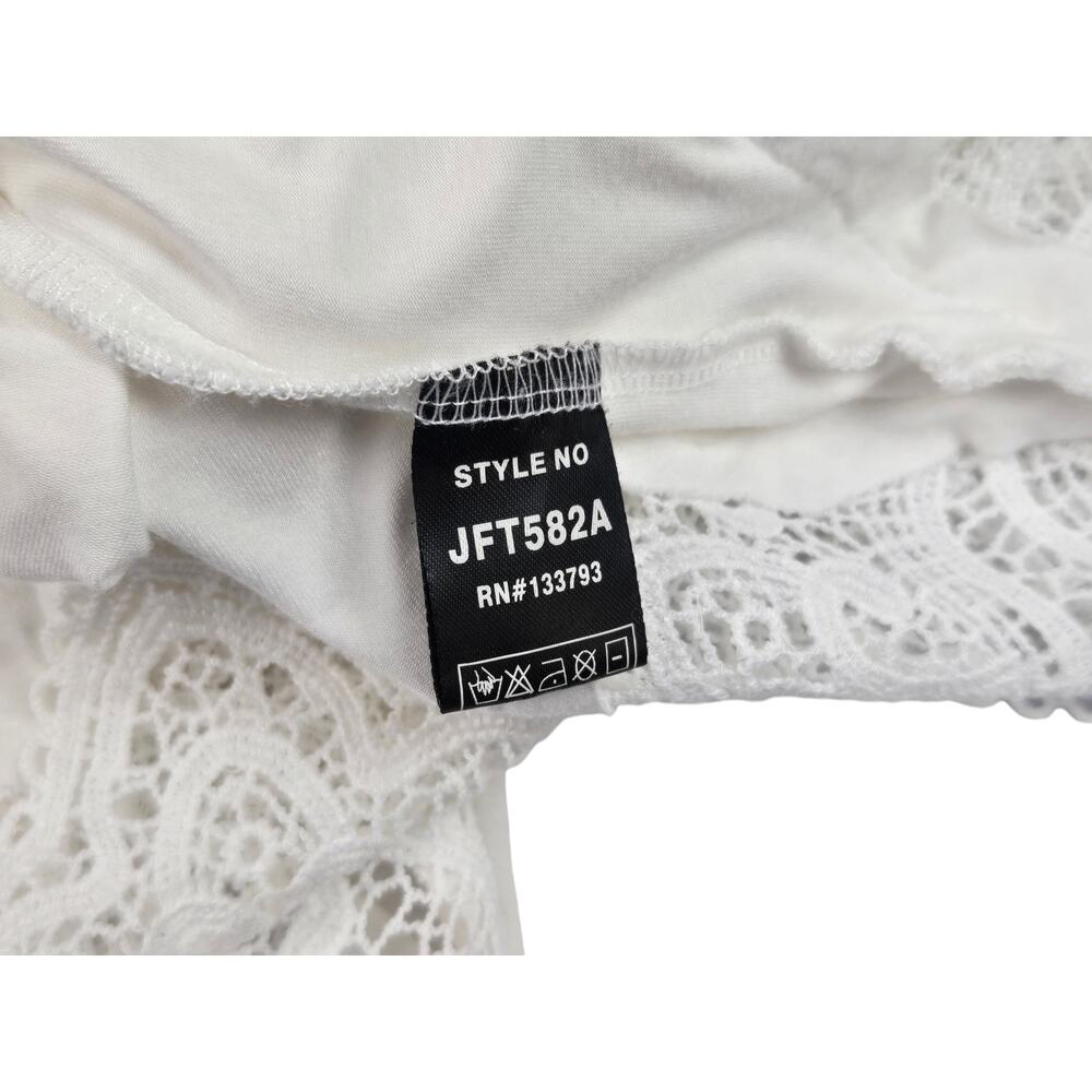 Womens Pol White Tunic Top Size Small Victorian Romantic Flowy Shirt Blouse - Picture 5 of 6